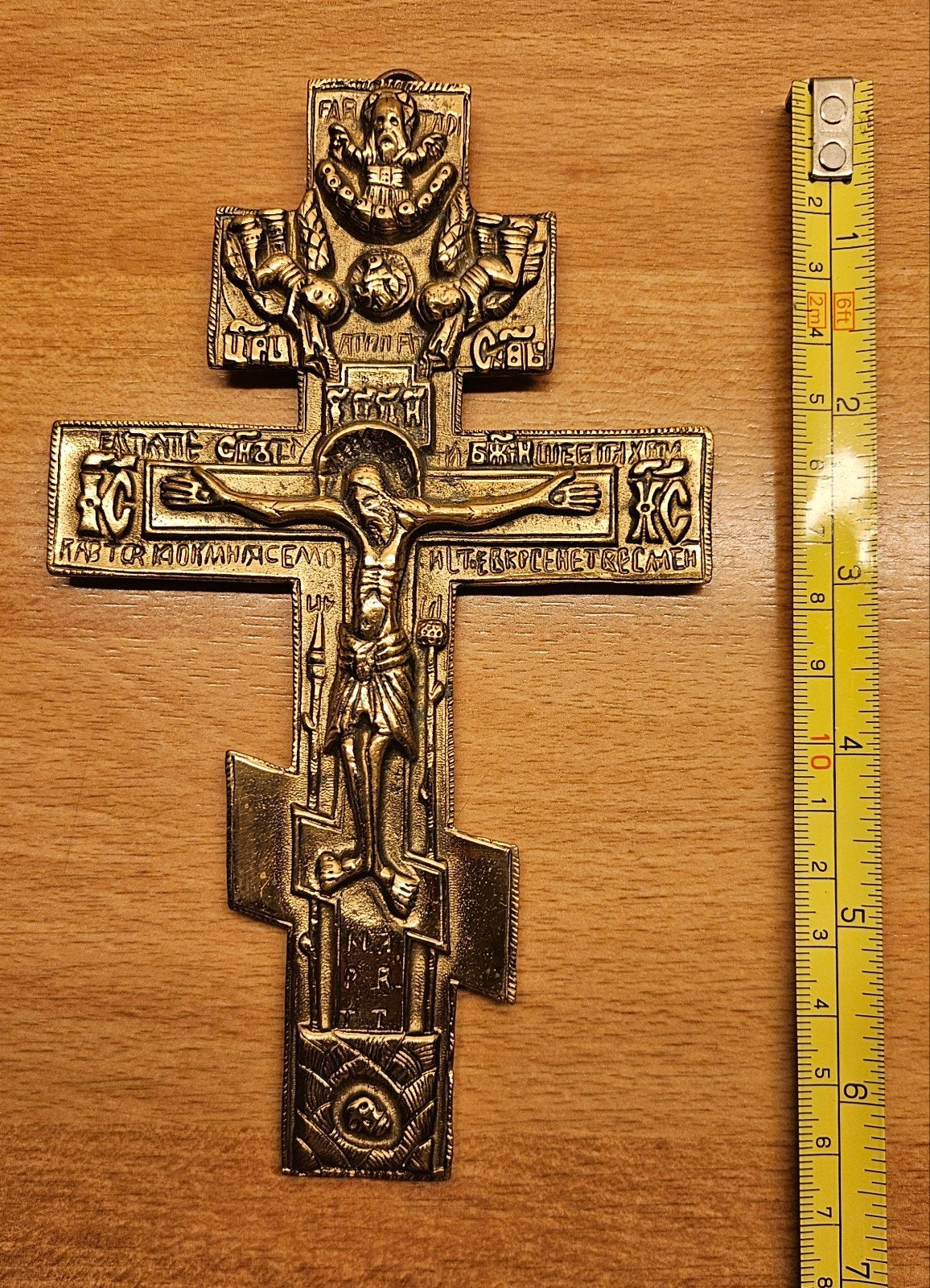 Antiek Russisch Orthodox Koper 17 cm hoog en 10 cm breed, Ophalen of Verzenden
