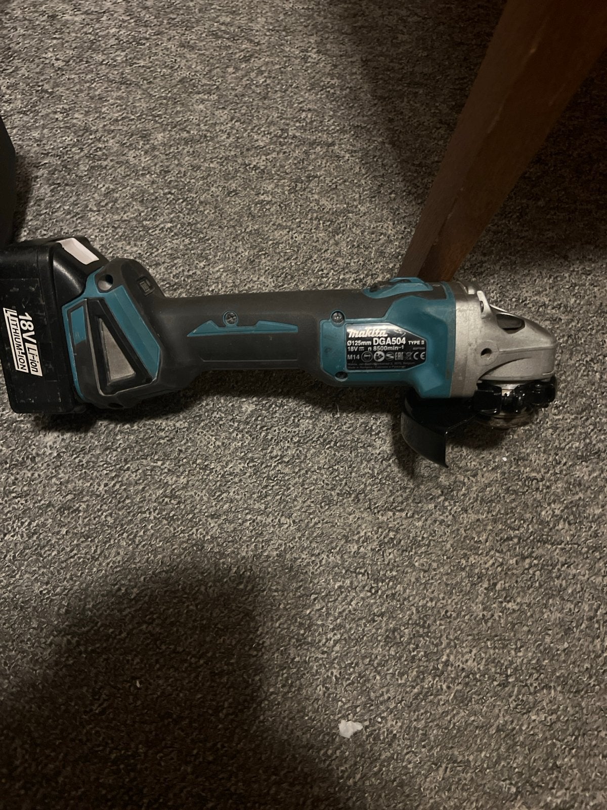 Makita DGA504 18V Accu Haakse Slijper - Zo goed als nieuw, Ophalen of Verzenden, Zo goed als nieuw, Minder dan 600 watt, Overige typen