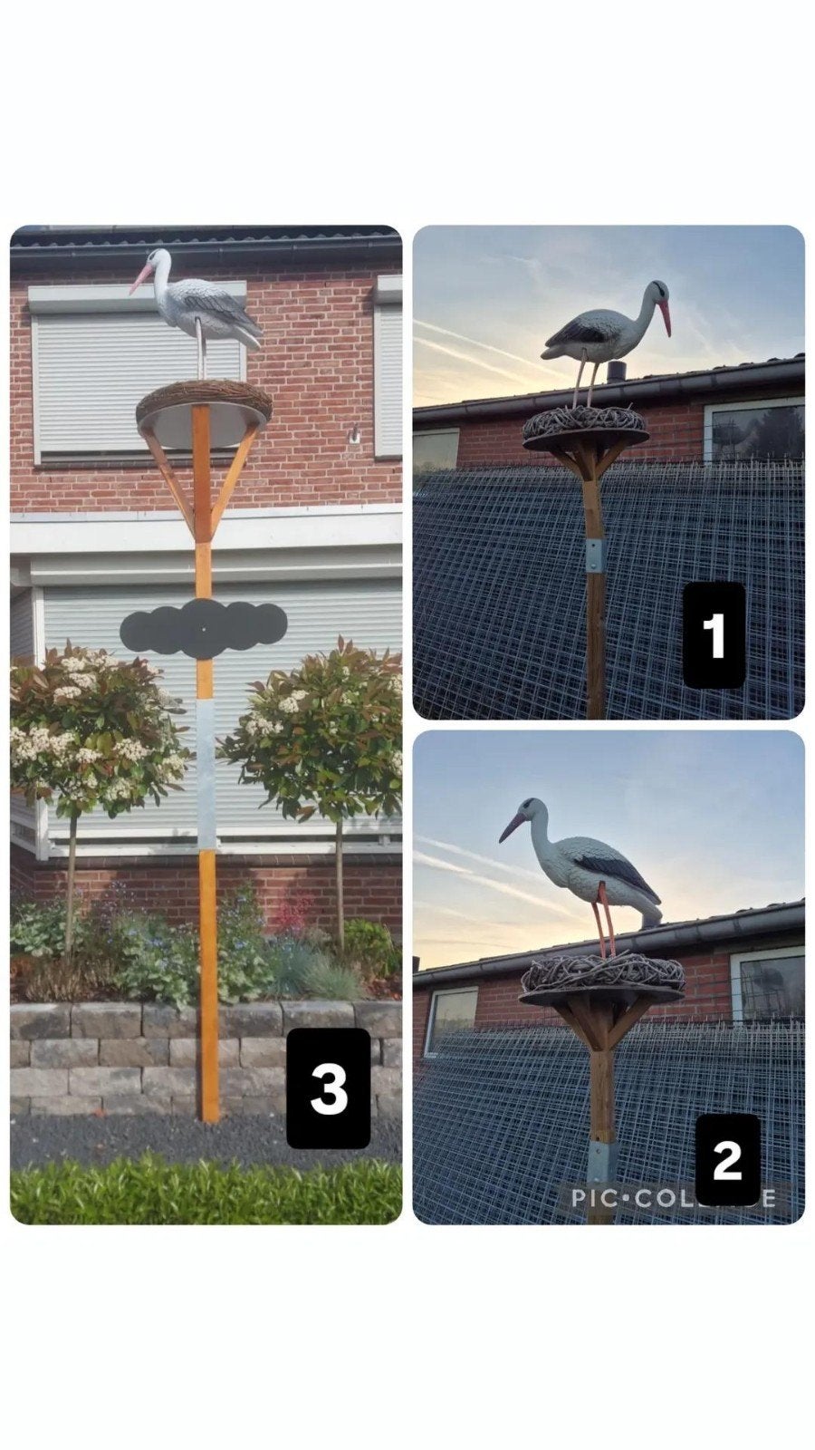 Te huur ooievaar op het nest, Ophalen, Zo goed als nieuw, Geboortebord