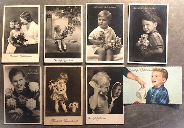 Antieke Ansichtkaarten Kinderen Verjaardag 1930 Kathe Kruse, Ophalen of Verzenden, 1920 tot 1940, Gelopen, Kinderen