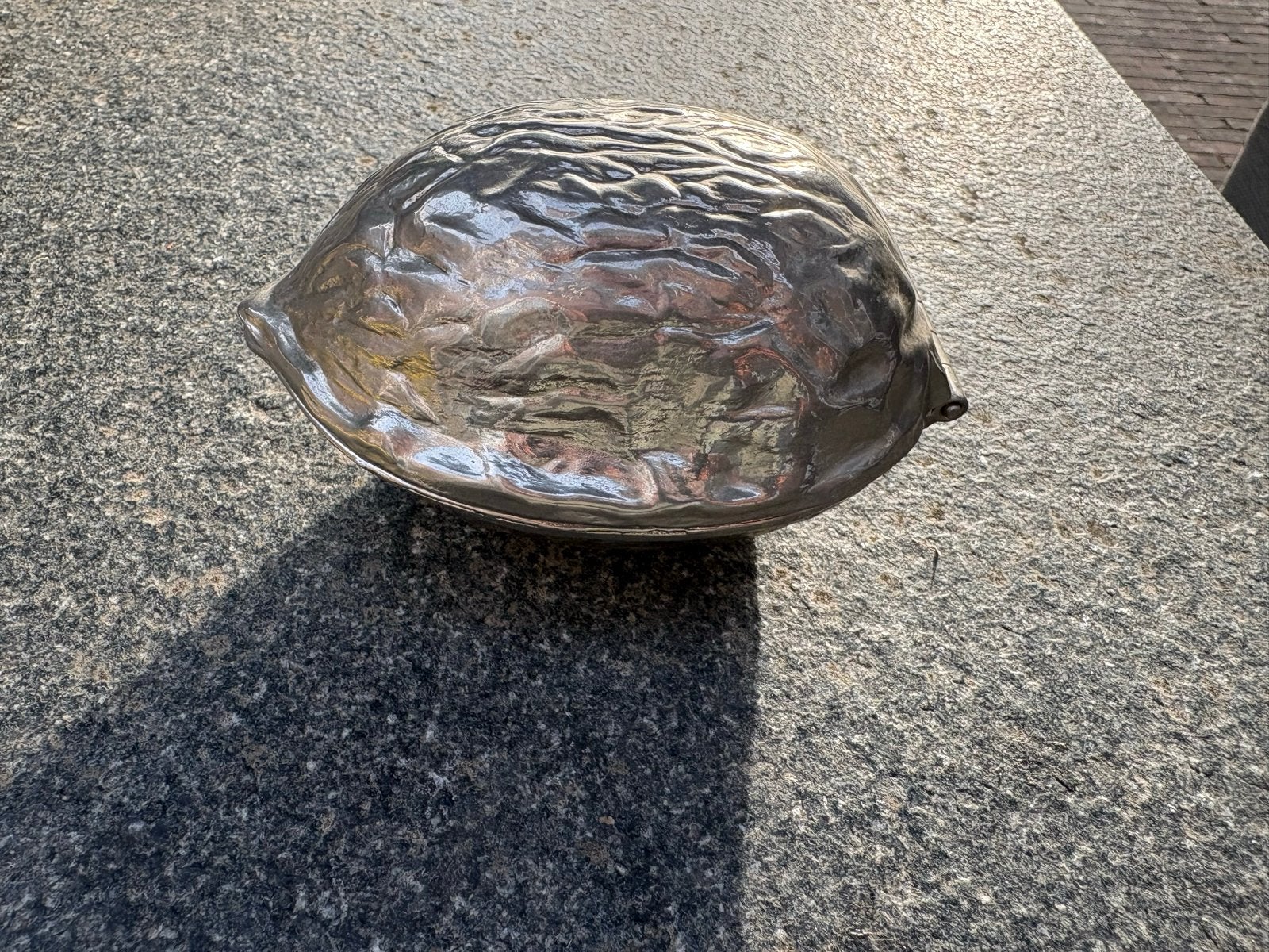 Vintage Zilverkleurige Notenkraker in Walnootvorm, Ophalen of Verzenden, Zilver