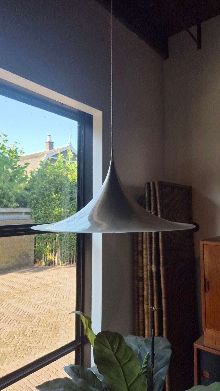Goudkleurige Fog & Morup Semi hanglamp XXL (70 cm), Ophalen, Gebruikt, Deens design, Vintage, Mid-century modern, E27 (groot)
