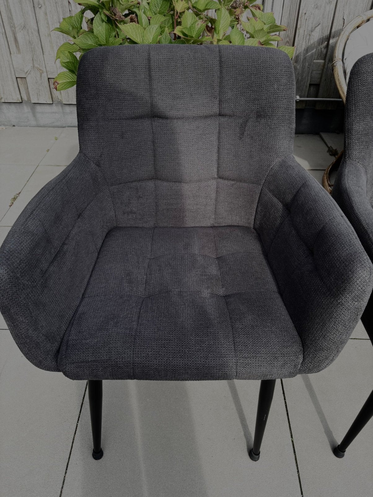 Set van 4 grijze eetkamerstoelen - Zo goed als nieuw, Ophalen, Zo goed als nieuw, Vier, Metaal