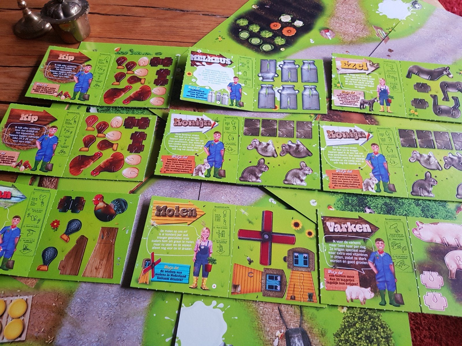 Boerderij, 2x grondplaat, dieren/accessoires, bouwen, karton, Kinderen en Baby's, Ophalen of Verzenden, Nieuw, Bouwen