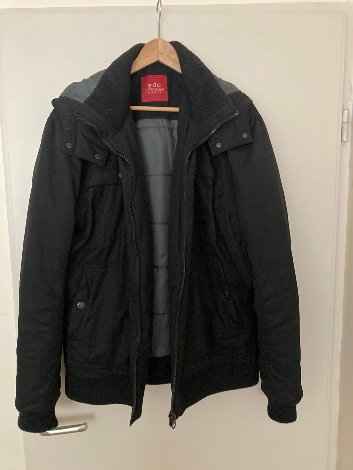 Zwarte  winterjas heren (Maat XL) - ZGAN, Ophalen of Verzenden, Zo goed als nieuw, Maat 56/58 (XL), Zwart