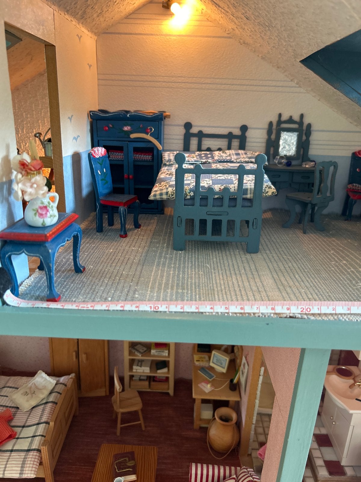 Miniatuur Poppenhuis Meubels - Slaapkamer Set, Ophalen of Verzenden, Gebruikt, Poppenhuis