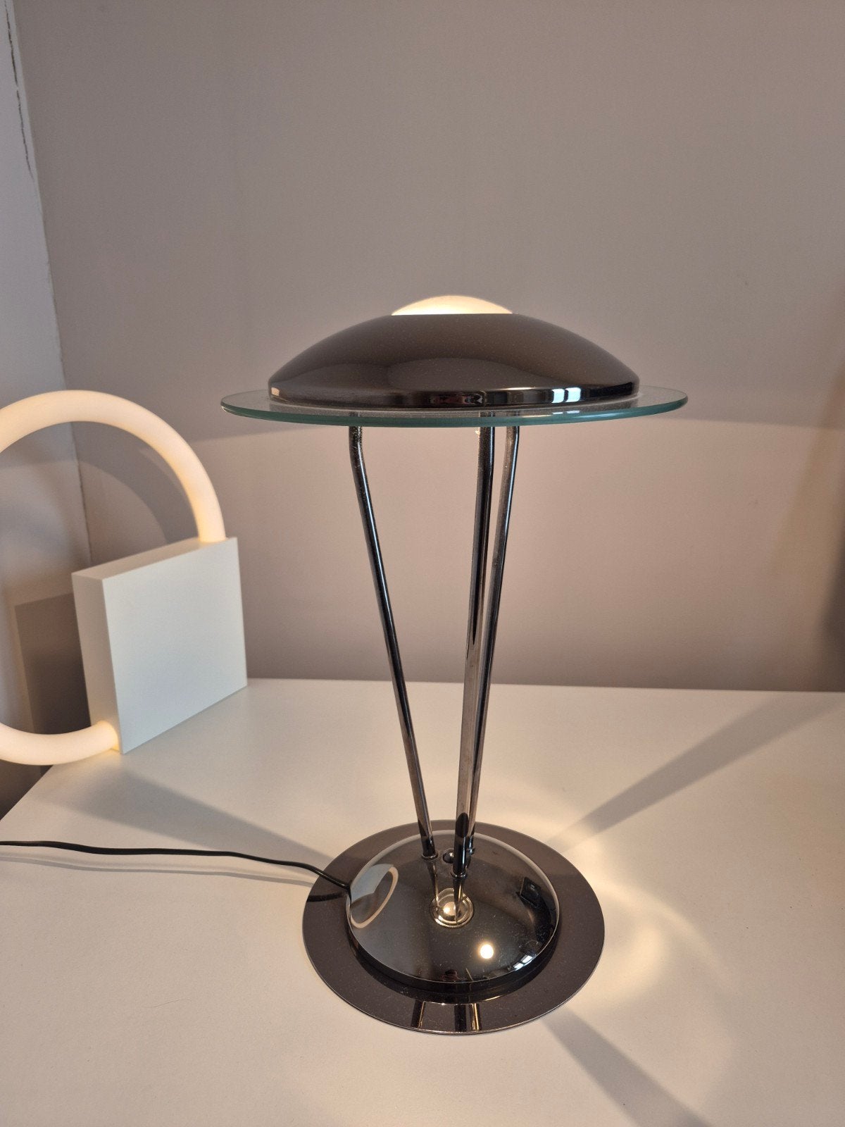 Vintage Space Age Tafellamp - Happy Light Design, Ophalen, Met schakelaar, Gebruikt, Overige merken