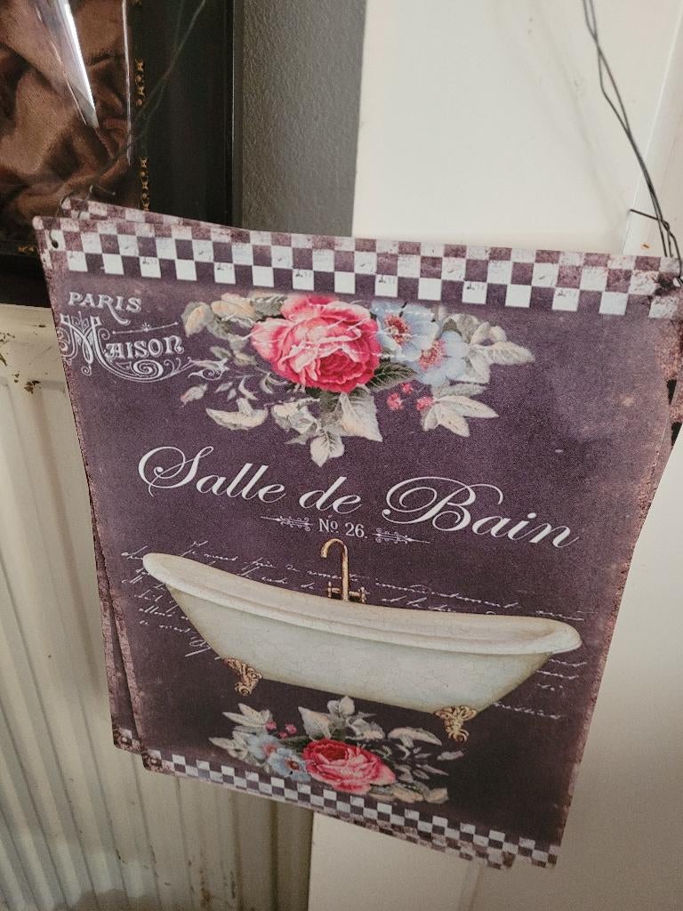 Metalen wandbord sal de bain badkamer
