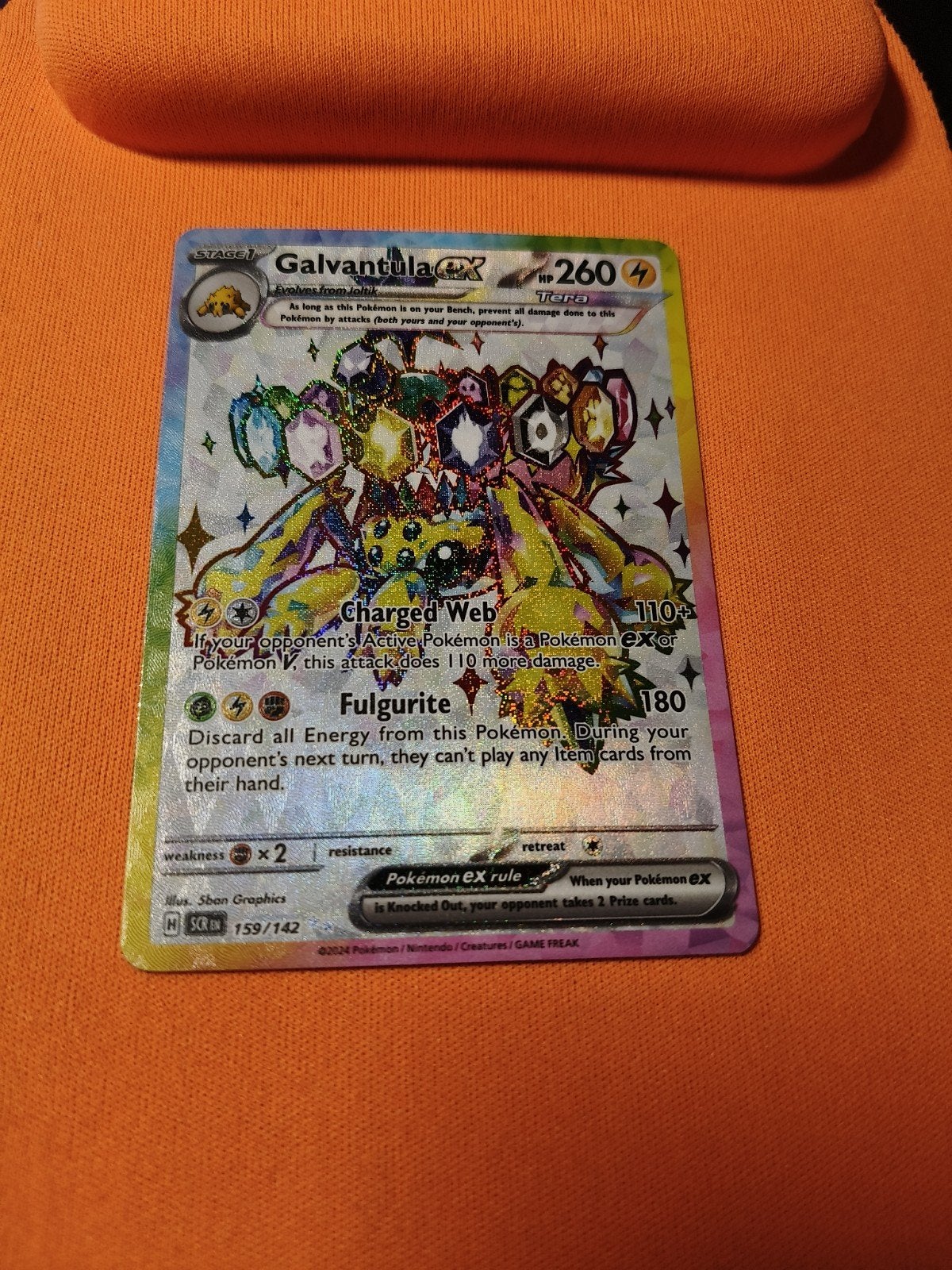 Galvantula ex #159 van Stellar Crown, Hobby en Vrije tijd, Verzamelkaartspellen | Pokémon, Ophalen of Verzenden, Nieuw