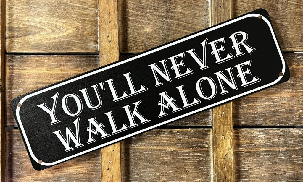 Youll Never Walk Alone reclamebord van metaal wandbord deco, Info@deconoord.nl, Deco Noord, Nieuw, Ophalen of Verzenden