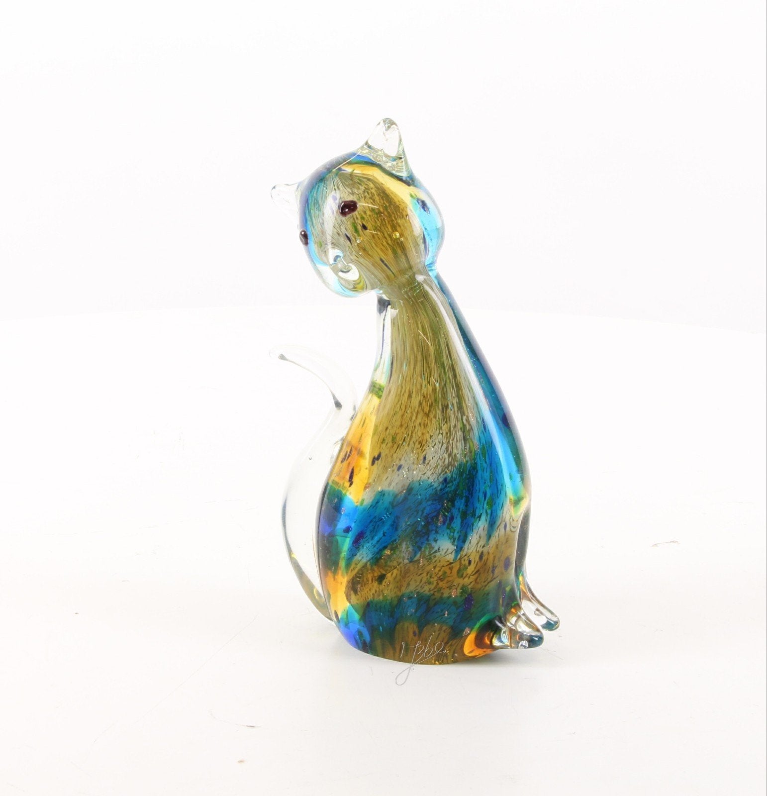 Glazen Kat Decoratie - Murano Stijl, Antiek en Kunst, Ophalen of Verzenden
