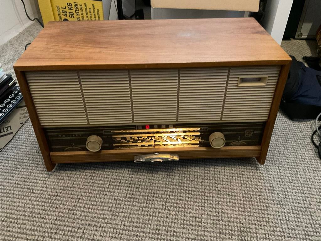 Philips B3W22A Buizenradio uit 1962 - Vintage Radio, Ophalen, Gebruikt, Radio