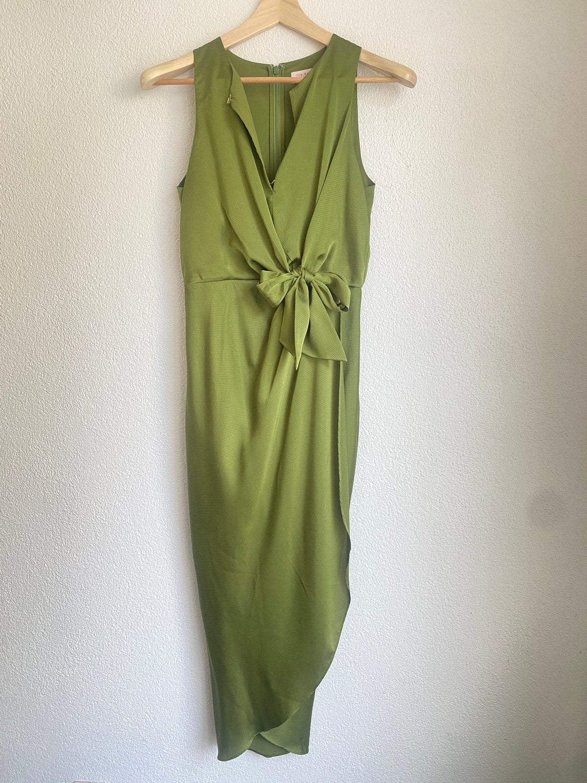 Ted Baker mosgroene midijurk Maat 1 (XS/S), Ophalen of Verzenden, Zo goed als nieuw, Maat 36 (S), Onder de knie