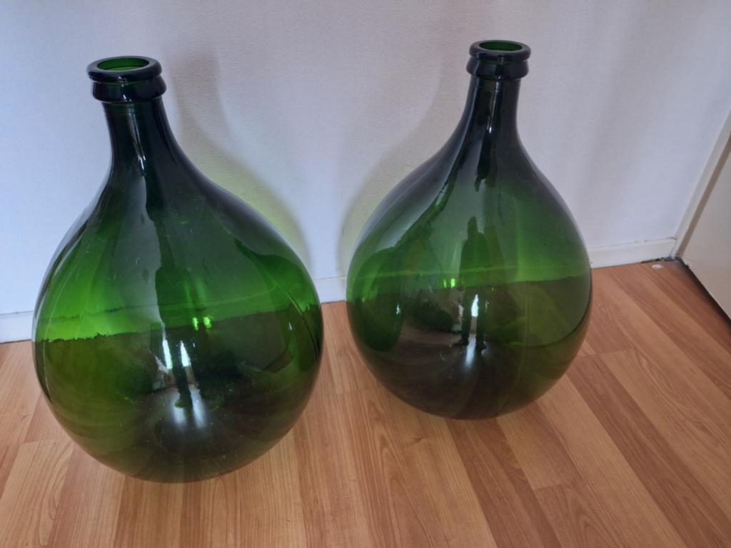 Groene flessen, Ophalen of Verzenden, Minder dan 50 cm, Groen, Glas
