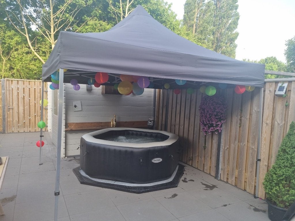 Intex jacuzzi compleet, Tuin en Terras, Bubbelbaden en Hottubs, Ophalen, Gebruikt, Filter, Opblaasbaar