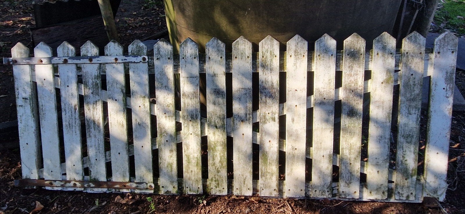 Oud hardhouten tuinhek / poort, Tuin en Terras, Ophalen, Met poort, Gebruikt, Tuinhek