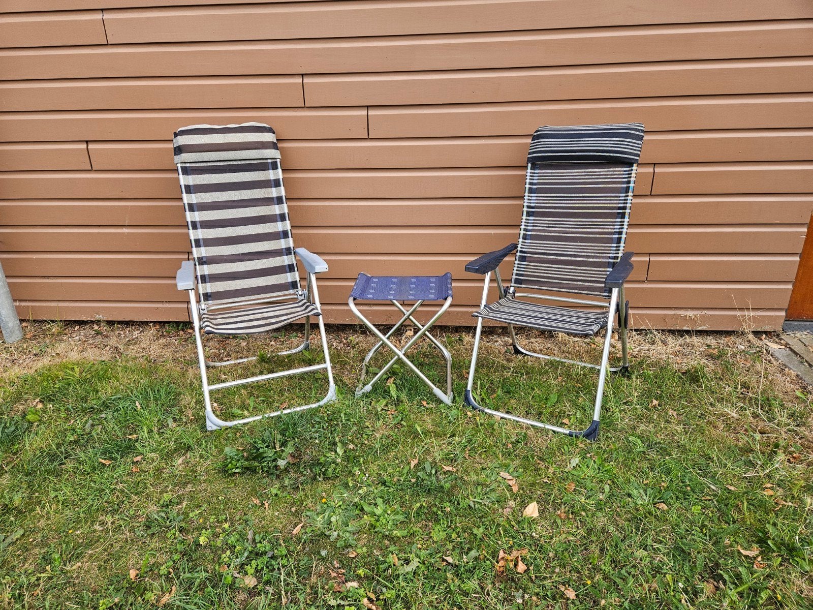 3 blauwe campingstoelen, Caravans en Kamperen, Kampeermeubelen, Ophalen, Gebruikt, Campingstoel