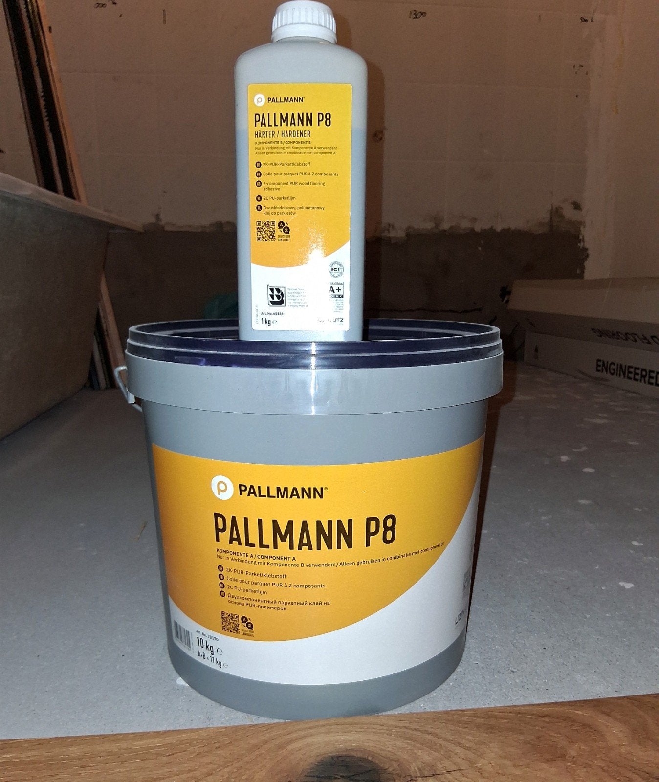 Vloerlijm 2 componenten vloer lijm
Pallmann p8 + impregneer, Ophalen, Nieuw, Hout