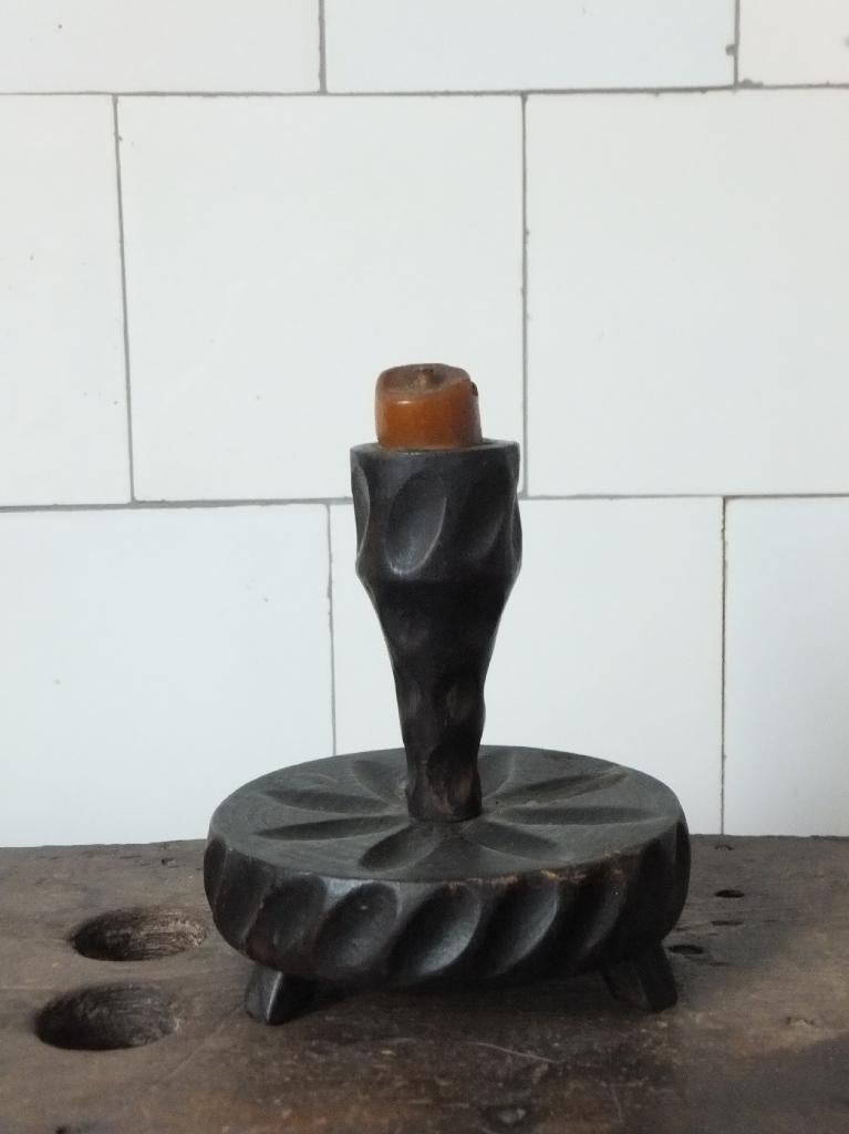 stoere brutalist kandelaar vintage kaarsenhouder mid century, Ophalen of Verzenden, Overige materialen