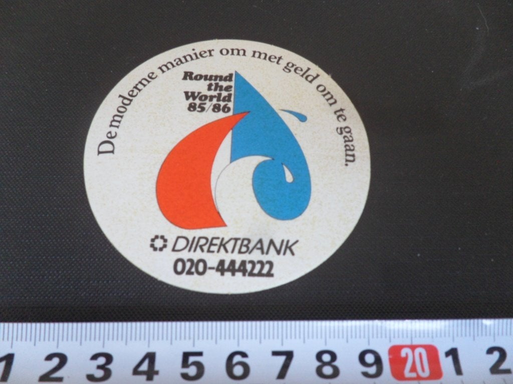 sticker DIREKTBANK round the World 85/86 De moderne manier, Ophalen of Verzenden, Zo goed als nieuw