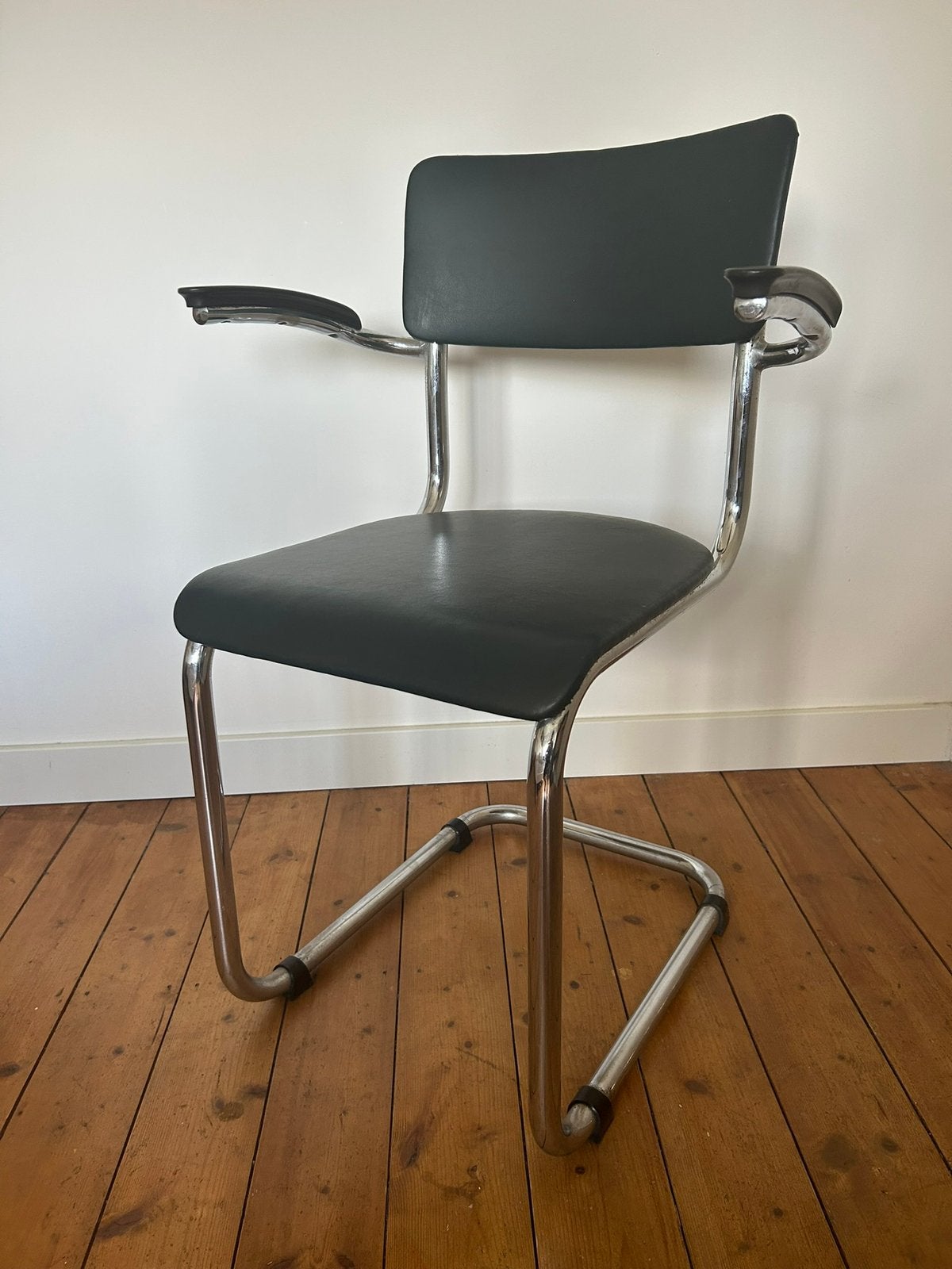 Vintage Retro Sledestoel Jaren ‘60 Donkergroen Buizenframe, Ophalen, Gebruikt, Overige kleuren, Eén