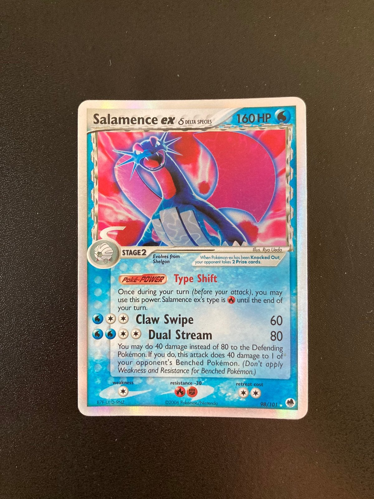 Pokemon kaart Salamence EX Holo, Ophalen of Verzenden, Zo goed als nieuw