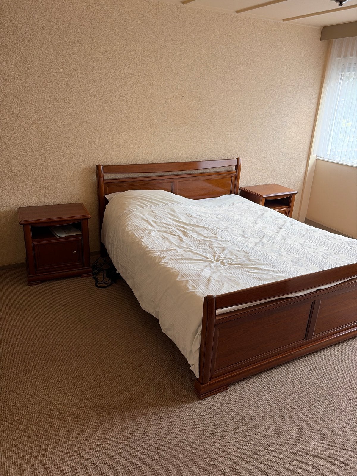 160*220 Kersen 2-pers bed Auping  nachtkastjes en dressoir, Ophalen, Gebruikt, Tweepersoons