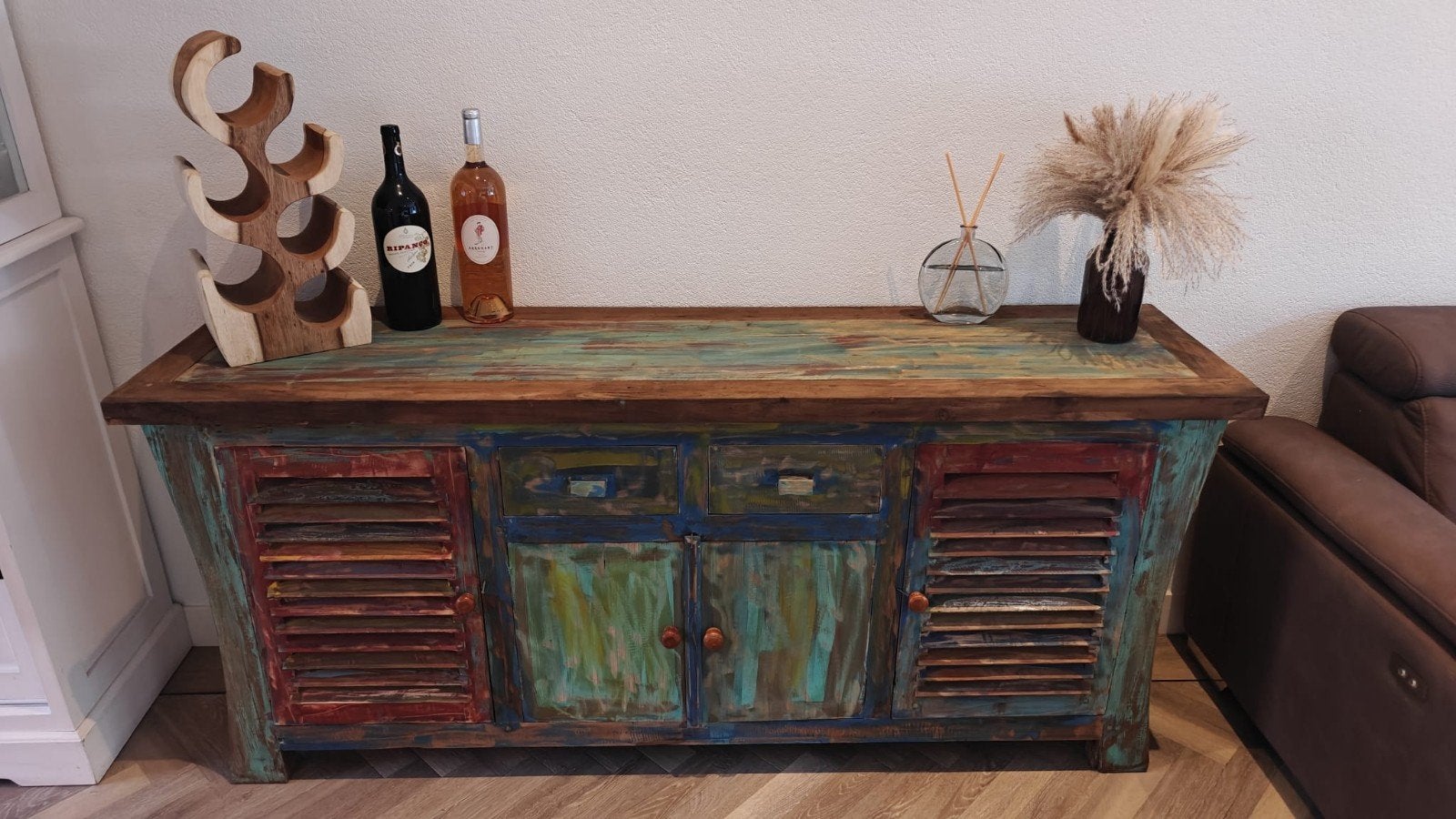 Unieke Indonesische decoratieve kast - Meerdere beschikbaar, Ophalen, Gebruikt, 100 tot 150 cm, Indonesisch, Bohemien, Eclectisch