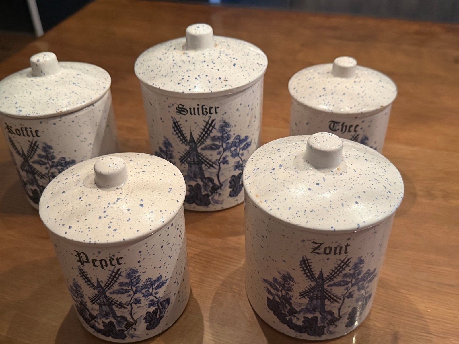 Vintage Delfts Blauw Keukenpotten Set (5 stuks), Ophalen of Verzenden