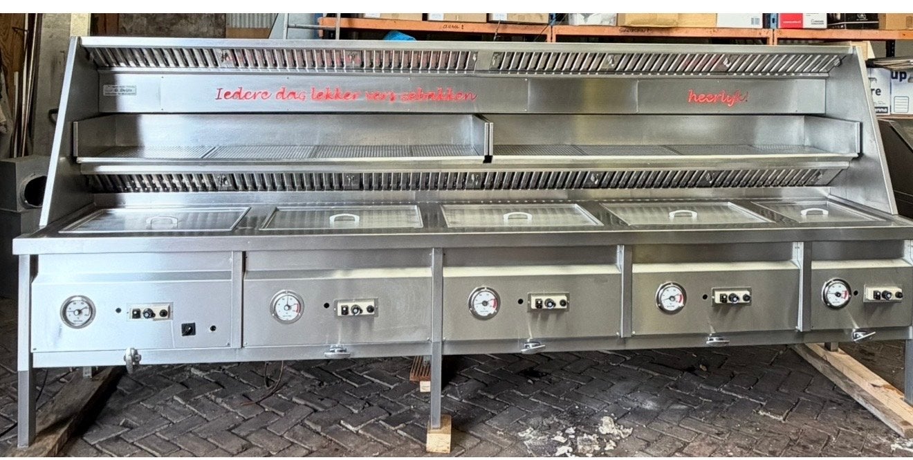 Keremko/Smitto Horeca visbakoven / oliebollen met 5 Pannen, Ophalen of Verzenden, Gebruikt, Fornuis, Frituur en Grillen
