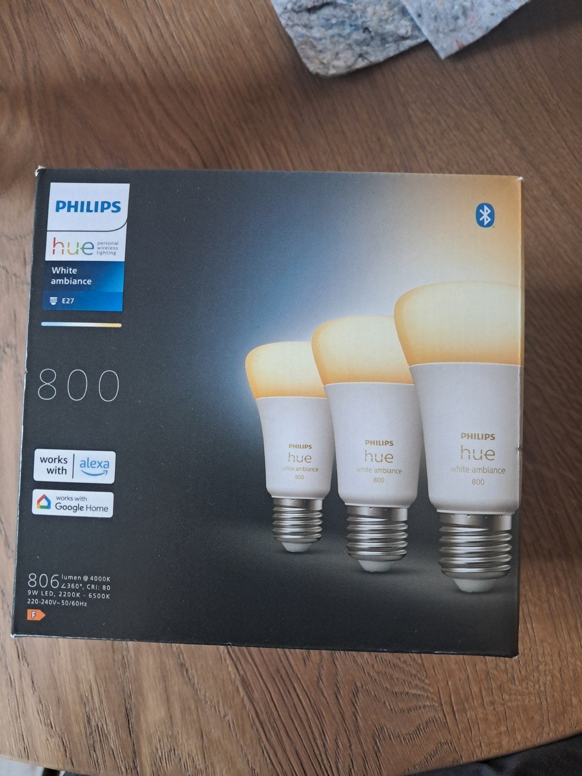 Nieuw: 3 Philips Hue White Ambiance E27 lampen (verzegeld), Wit, Dimbaar, Nieuw, Philips Hue