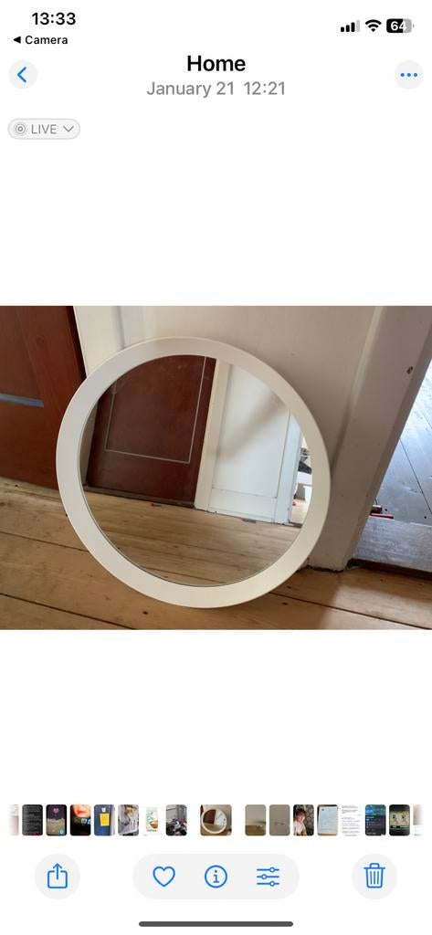 ikea Langesund spiegel rond zgan 50 cm, Huis en Inrichting, Woonaccessoires | Spiegels, Rond, Ophalen of Verzenden, Zo goed als nieuw