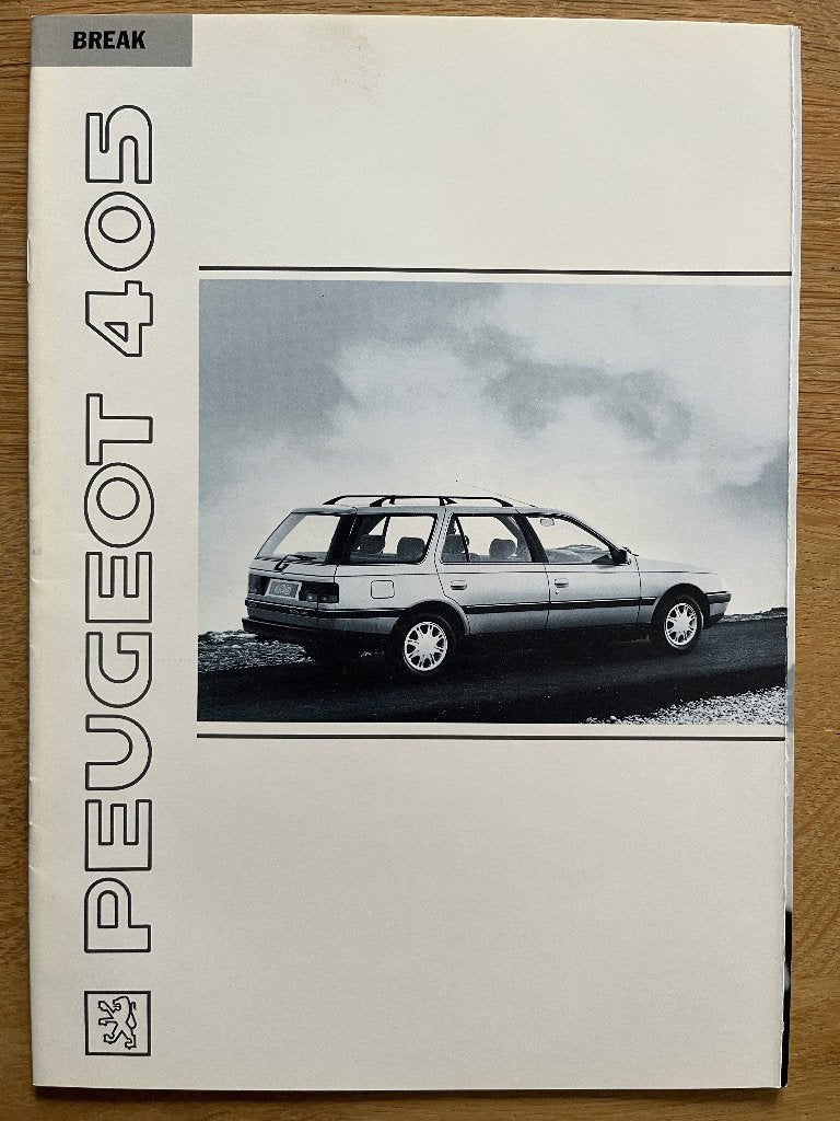 Autofolder/Brochure Peugeot 405 break 1991, Ophalen of Verzenden, Nieuw, Peugeot