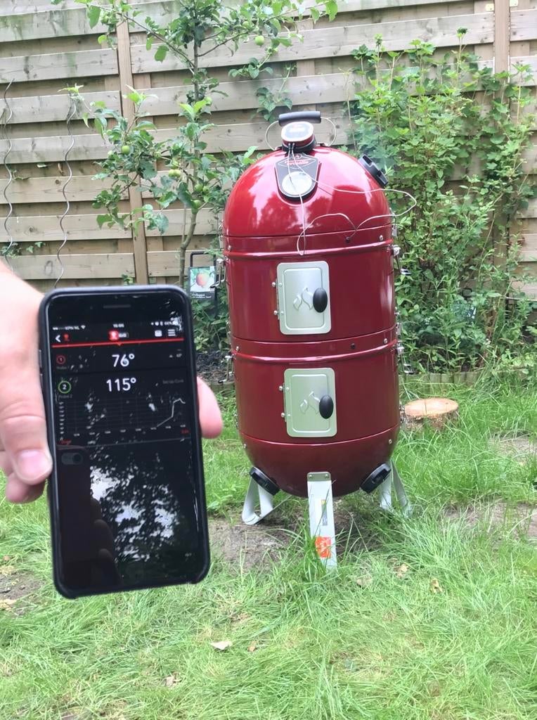 Weber Fornetto Rookoven met Bluetooth sensoren diam 45 cm, Ophalen, Gebruikt, Met accessoires