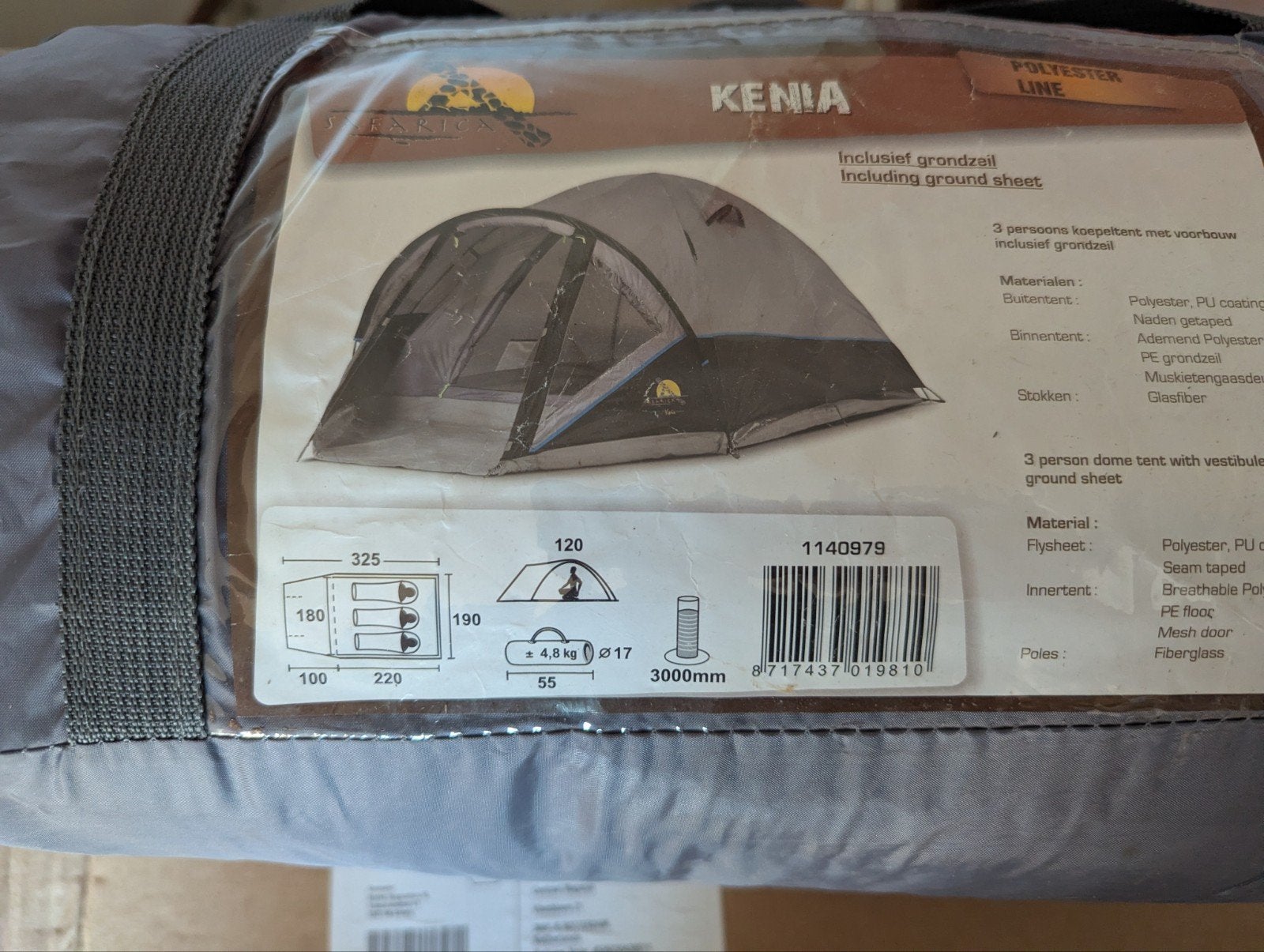 Kenia 3-persoons koepeltent met grondzeil, Ophalen of Verzenden