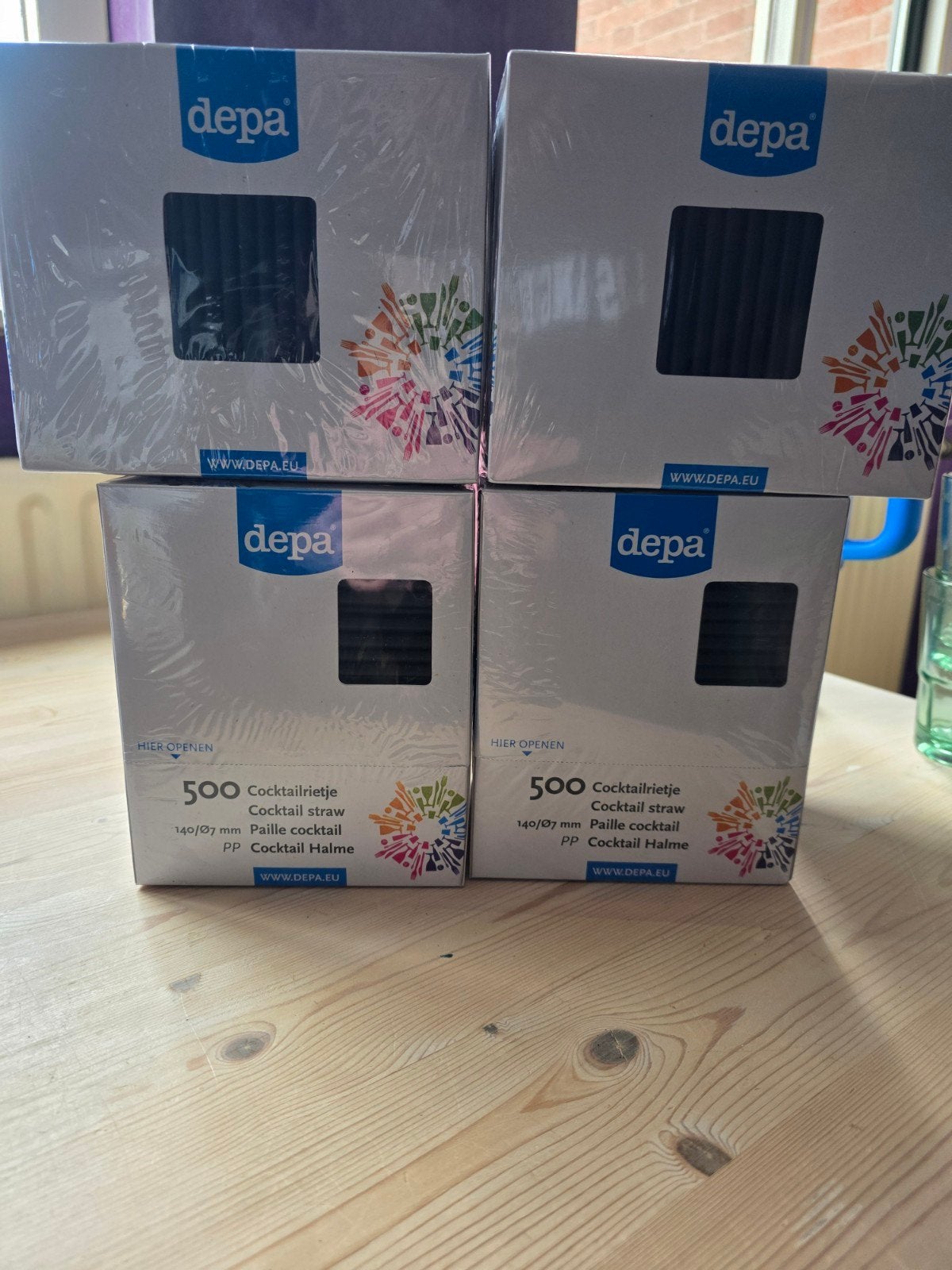 Nieuw en gesealed Depa Cocktailrietjes Zwart - 500 stuks (4, Overige typen, Kunststof, Nieuw, Ophalen of Verzenden