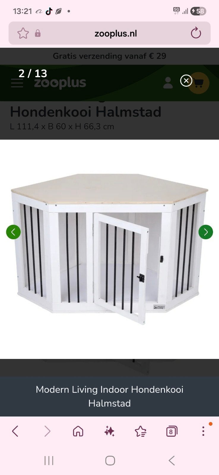 hoek honden bench, Ophalen of Verzenden, Zo goed als nieuw
