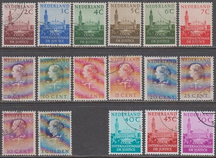 Nederland Dienstzegels D27 t/m D43 1951-1977 gestempeld, Postzegels en Munten, Verzenden, Na 1940, Gestempeld