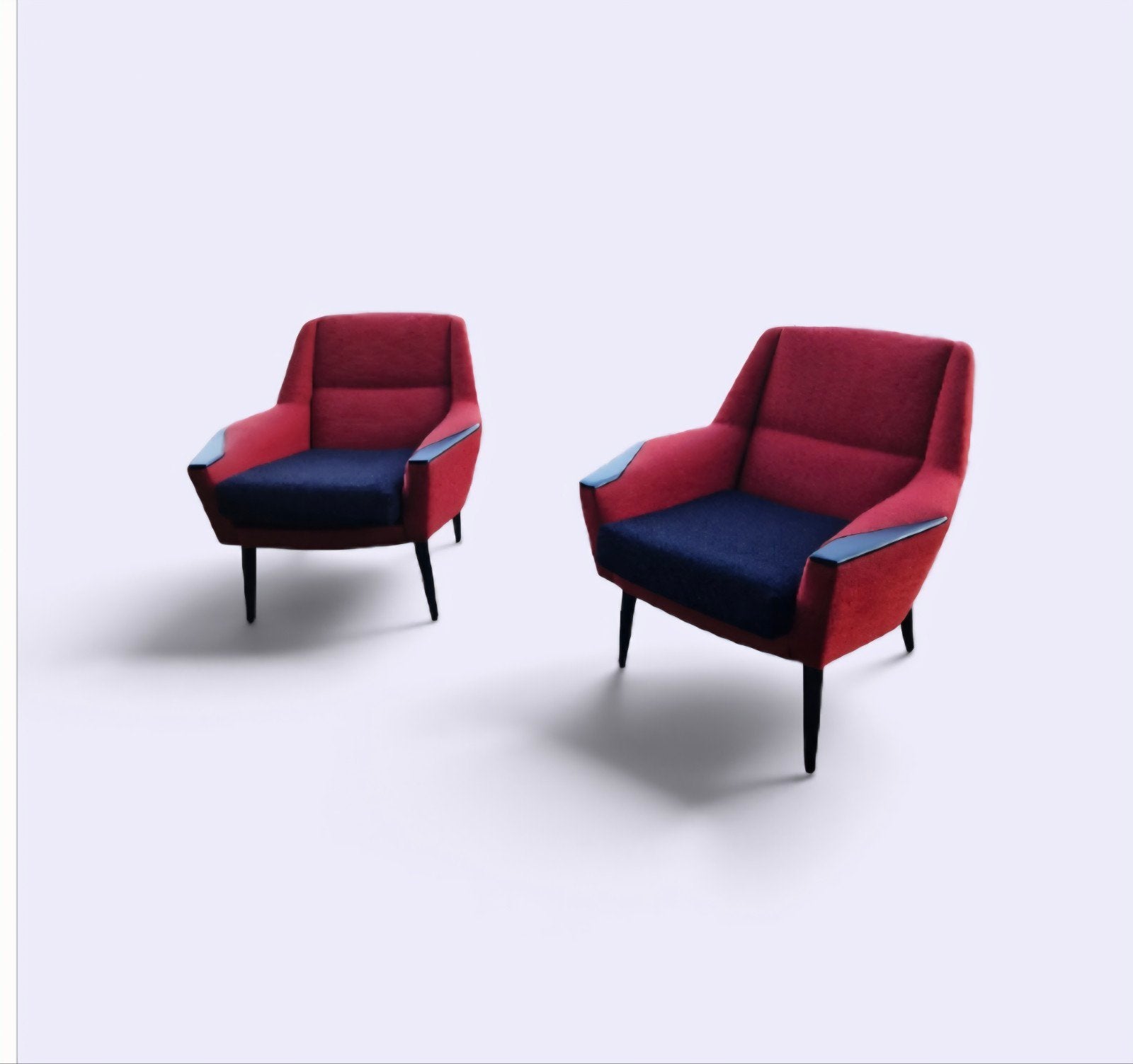 2 vintage fauteuils nieuw bekleed fifties fauteuil retro, Vintage design retro jaren 50 fifties, Hout, Kolibrivintagehal@gmail.com