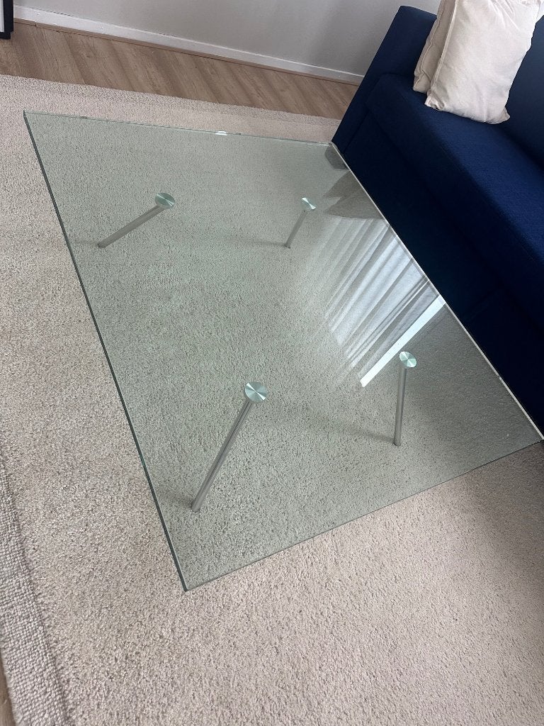 Henk Vos voor Maupertuus design salontafel – 80x140cm, Ophalen, 100 tot 150 cm, 50 tot 100 cm, Glas