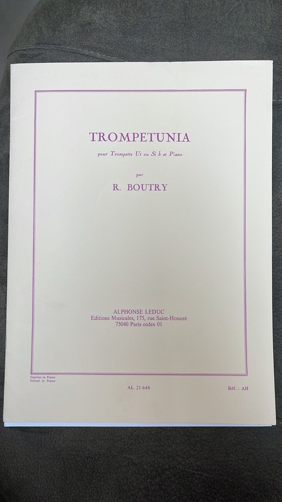 Trompetunia - R. Boutry (Trompet Ut/Si b & Piano), Klassiek, Ophalen of Verzenden, Zo goed als nieuw, Artiest of Componist
