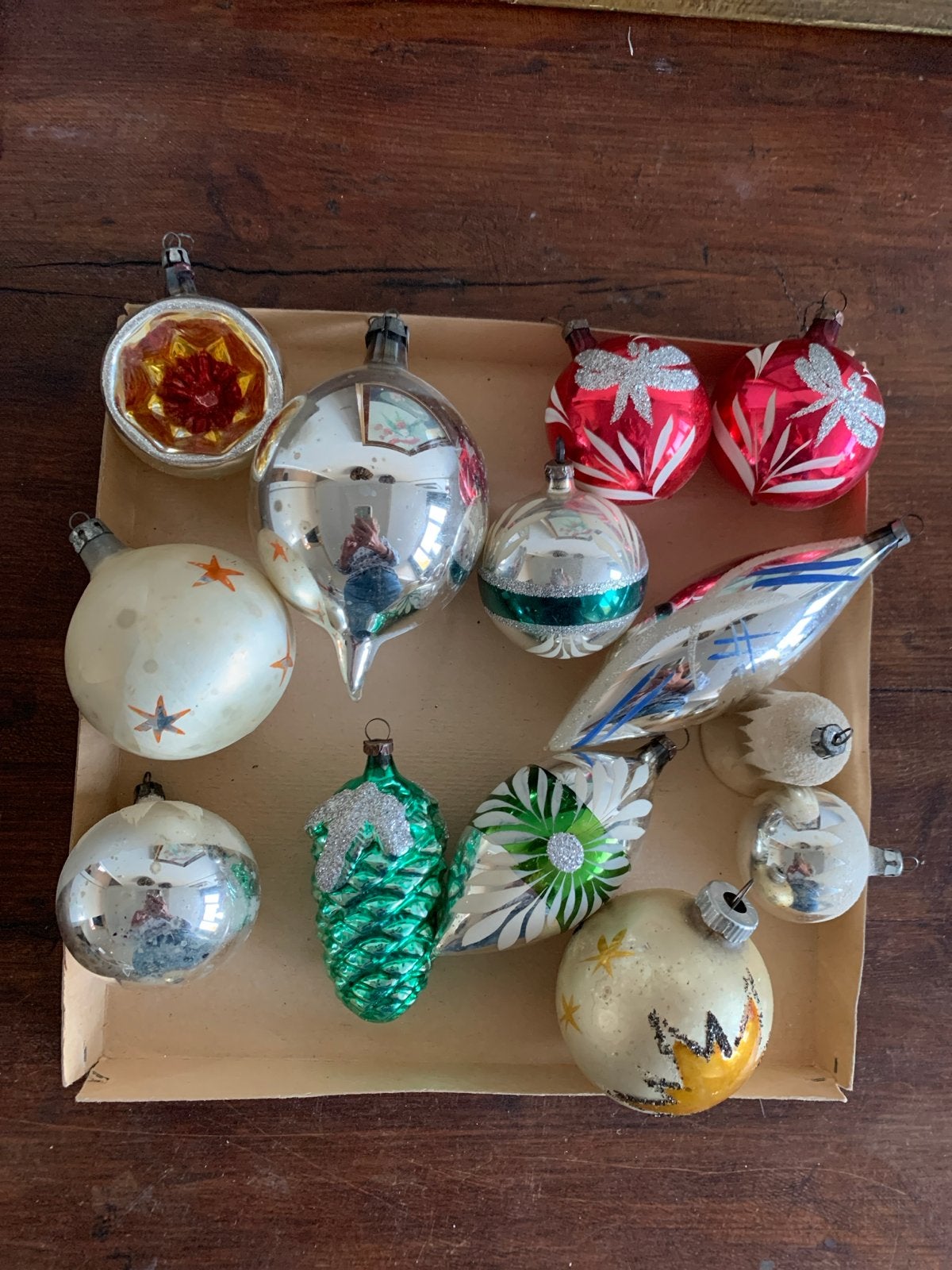 Brocante kerstballen diversen, Ophalen of Verzenden