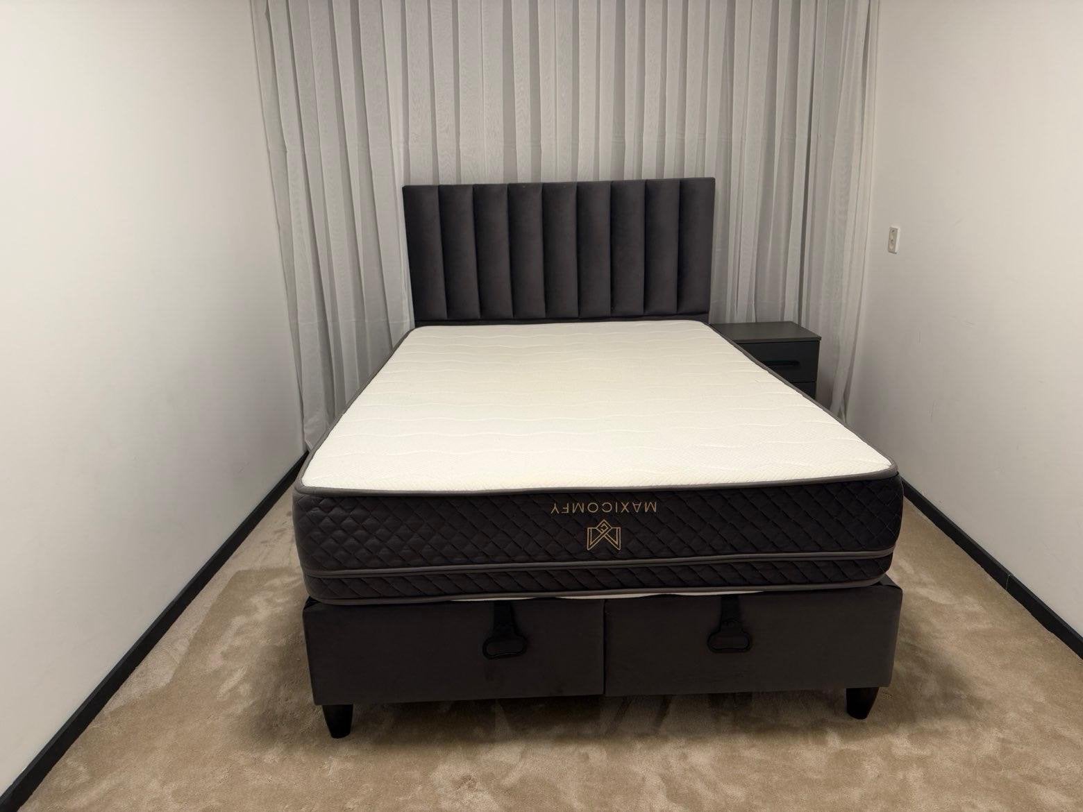 Luxe Boxspring met Hoofdbord en Opbergruimte
