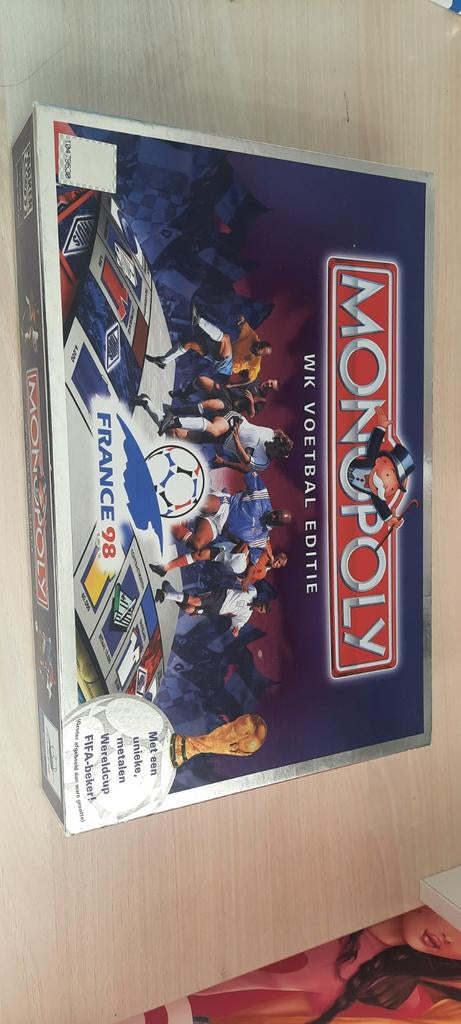 Monopoly WK Voetbal Editie France '98 - Compleet, Vijf spelers of meer, Ophalen, Gebruikt, Parker Brothers