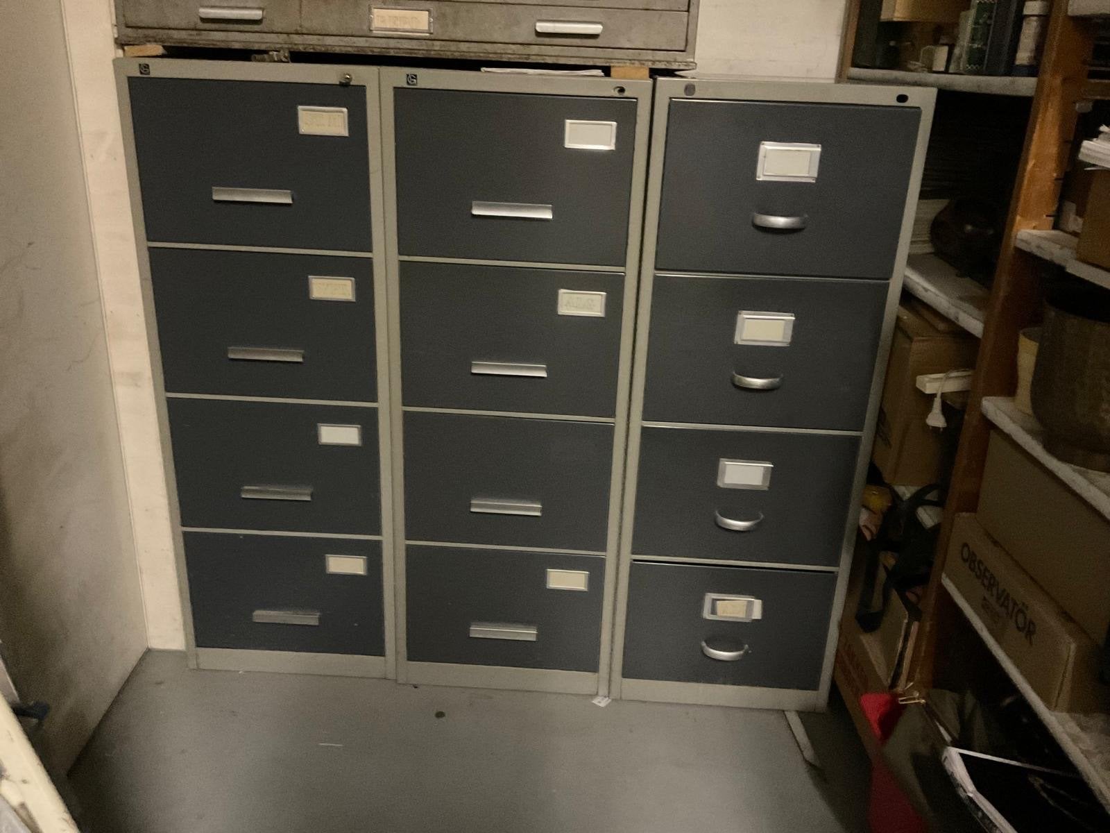 Metalen archiefkasten - 3 stuks gispen, Ophalen, Gebruikt