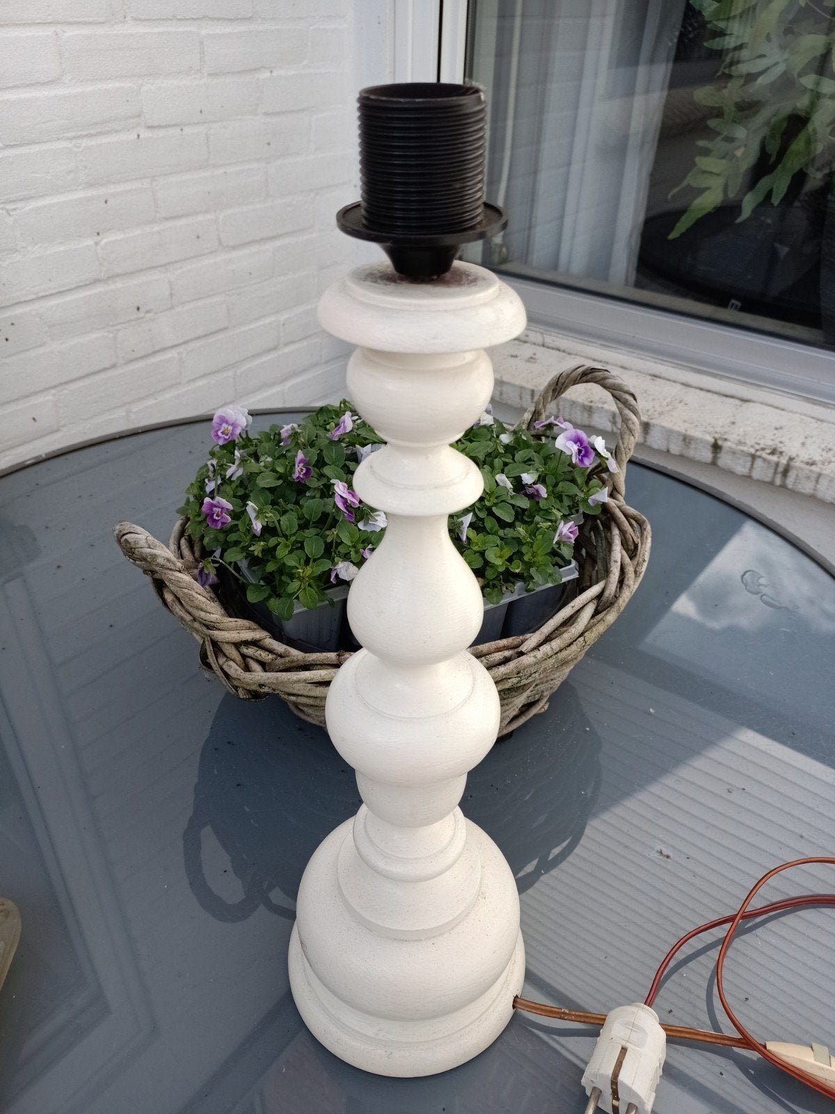 houten lampenvoet ong 40 cm hoog, Huis en Inrichting, Wit, Ophalen of Verzenden, Hout