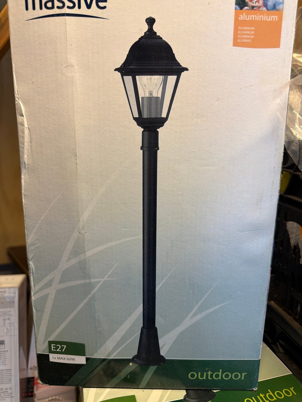 Nieuwe Massive tuinlampen, 3 stuks, zwart poedercoat, Minder dan 50 watt, Staande lamp, Ophalen of Verzenden, Netvoeding