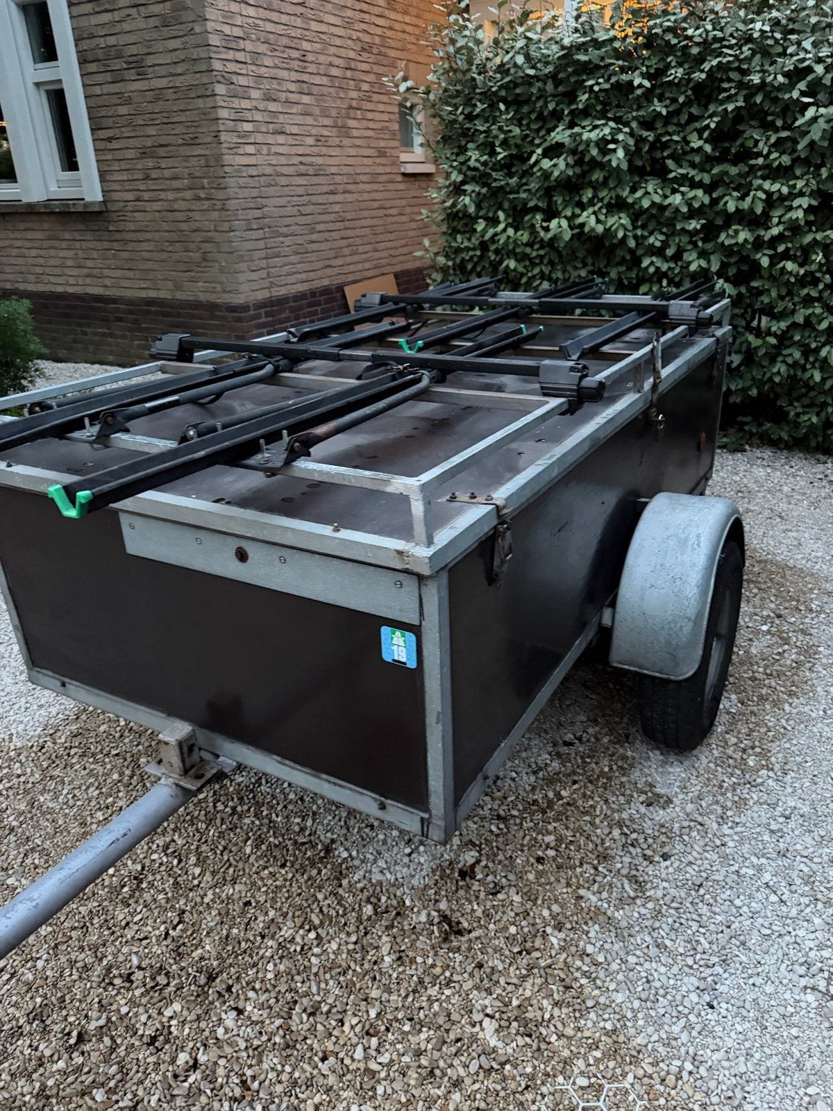 Aanhangwagen met fietsdragers, imperiaal en reservewiel, Ophalen, Gebruikt