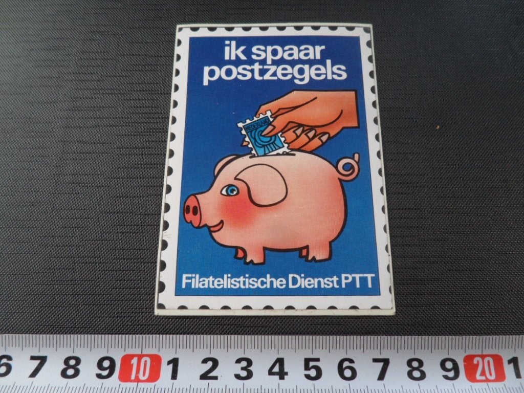sticker ik spaar postzegels Filatelistische Dienst PTT *, Verzamelen, Ophalen of Verzenden, Zo goed als nieuw