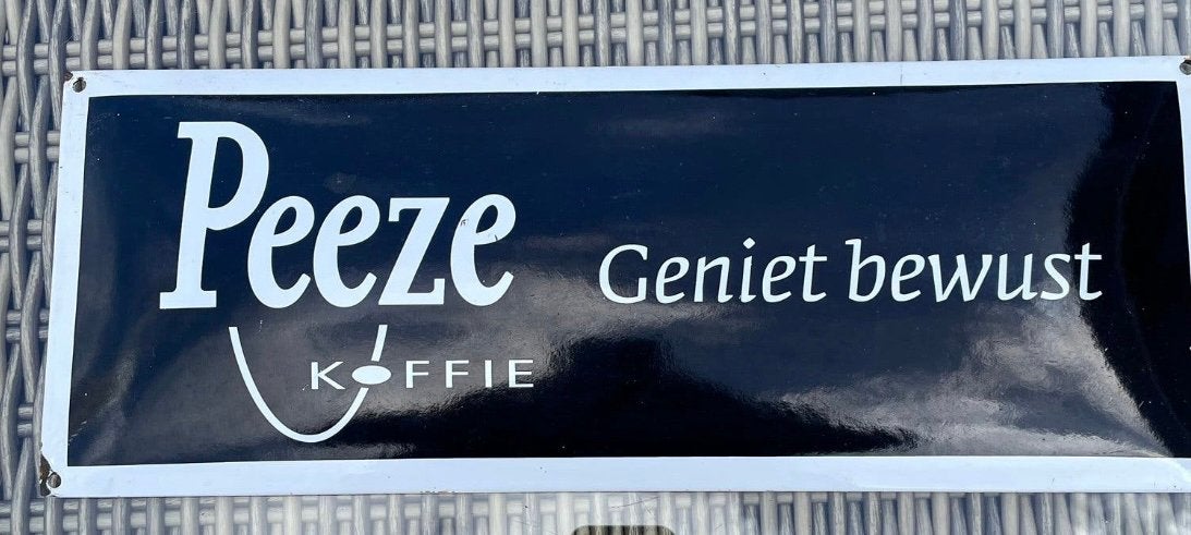 Emaille reclame bord, Ophalen, Zo goed als nieuw